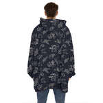 Zodiac Constellation Pattern Print Hoodie Blanket