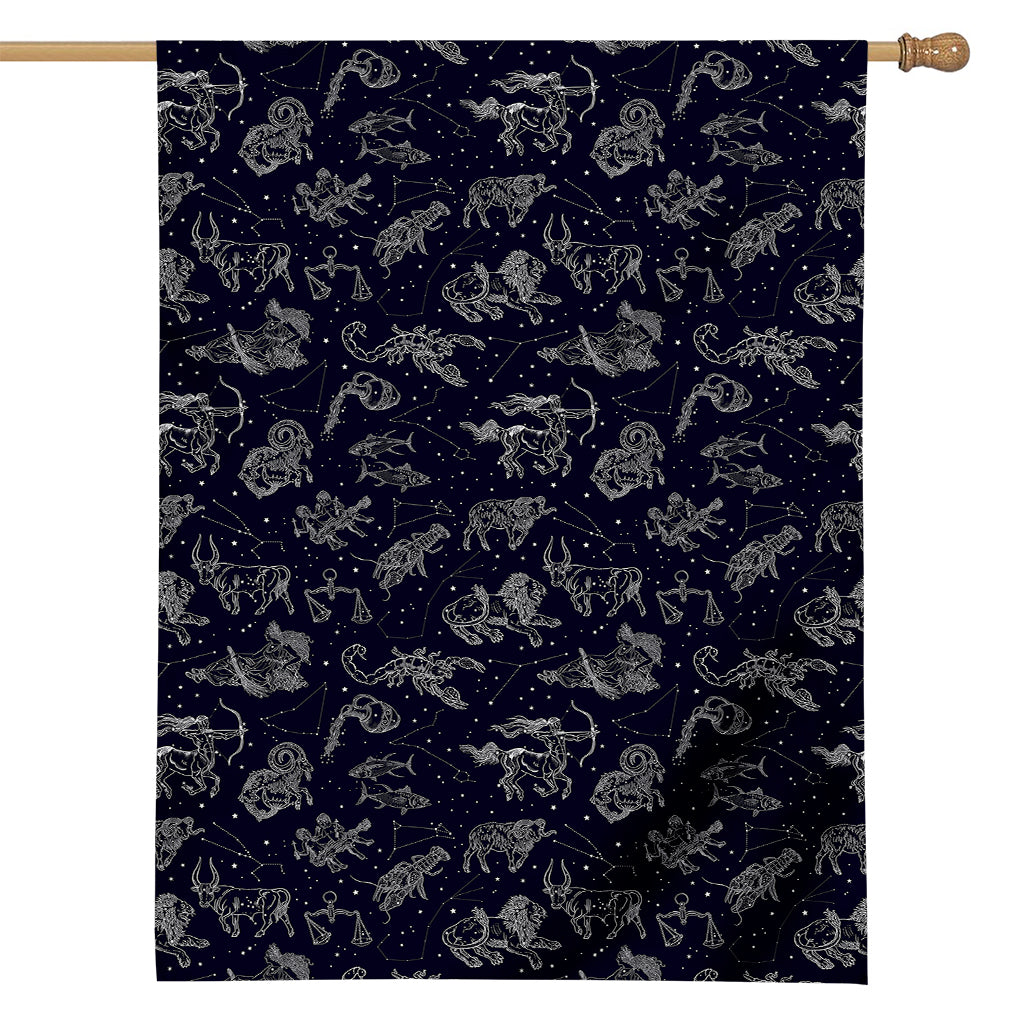 Zodiac Constellation Pattern Print House Flag