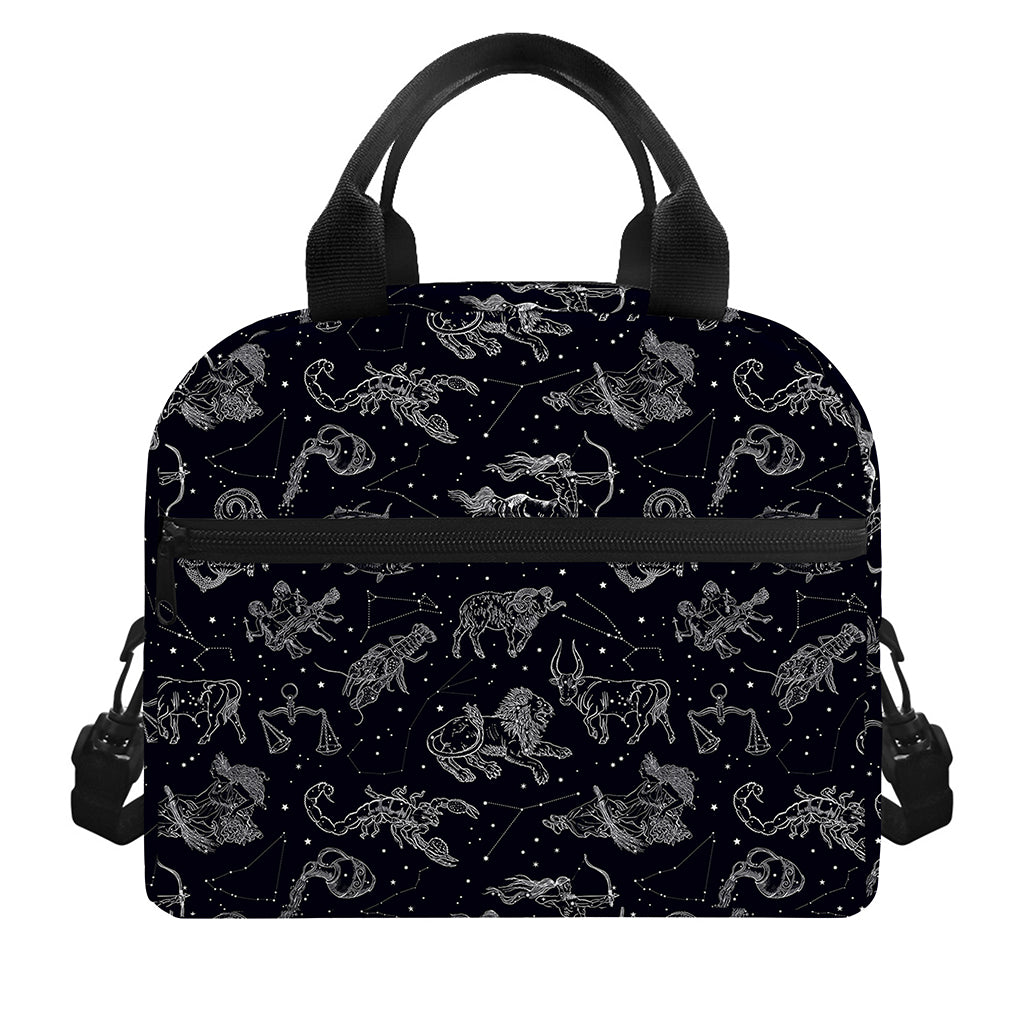 Zodiac Constellation Pattern Print Insulated Lunch Bag