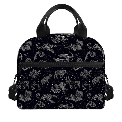 Zodiac Constellation Pattern Print Insulated Lunch Bag