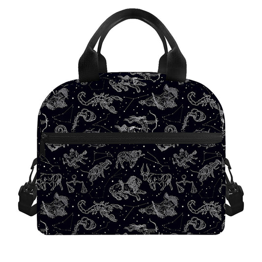 Zodiac Constellation Pattern Print Insulated Lunch Bag
