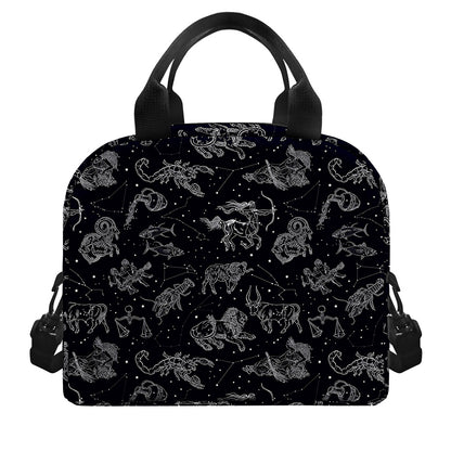 Zodiac Constellation Pattern Print Insulated Lunch Bag