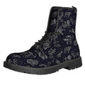 Zodiac Constellation Pattern Print Lace-Up Boots