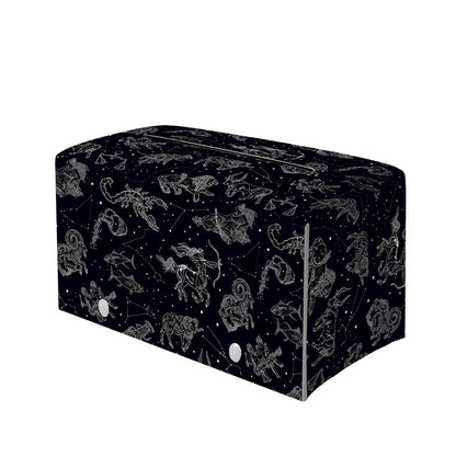 Zodiac Constellation Pattern Print Leather Tissue Box Cover