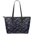 Zodiac Constellation Pattern Print Leather Tote Bag With Zipper