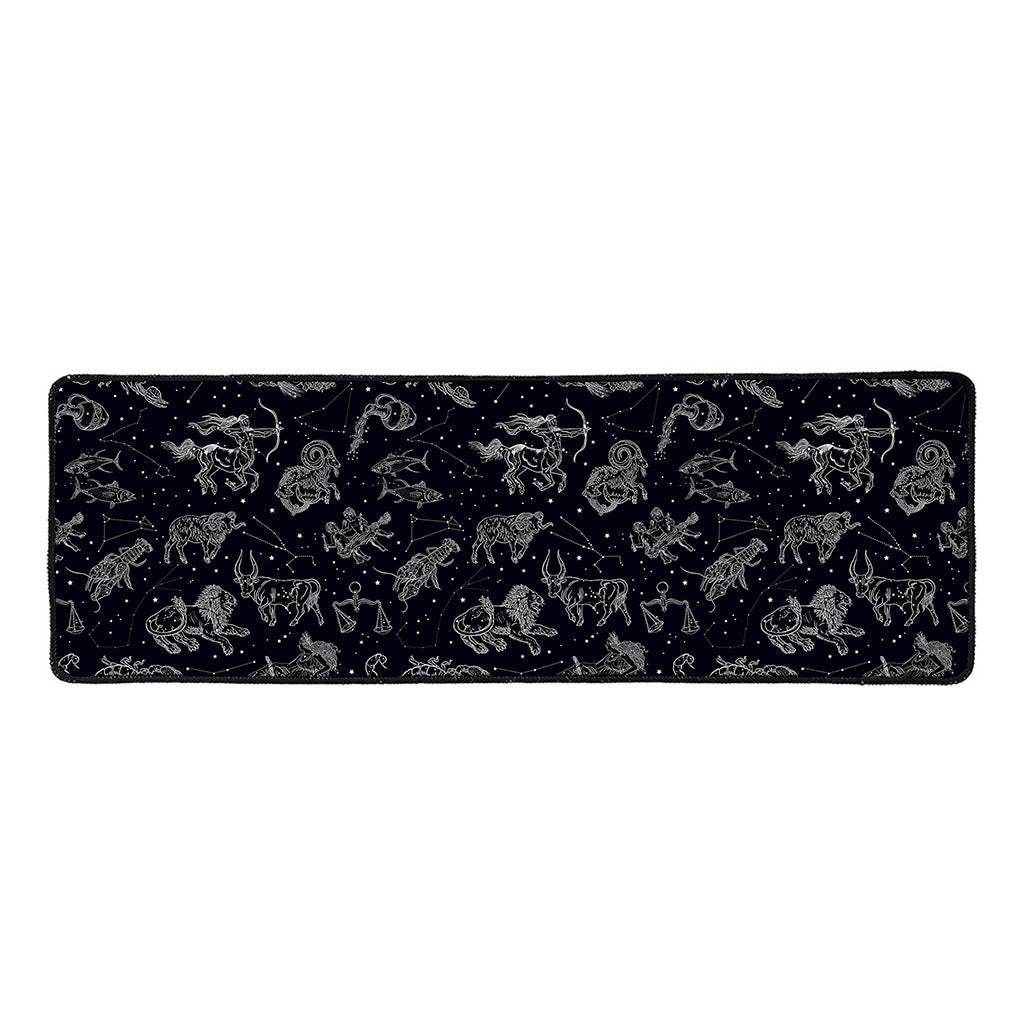 Zodiac Constellation Pattern Print Long Kitchen Mat