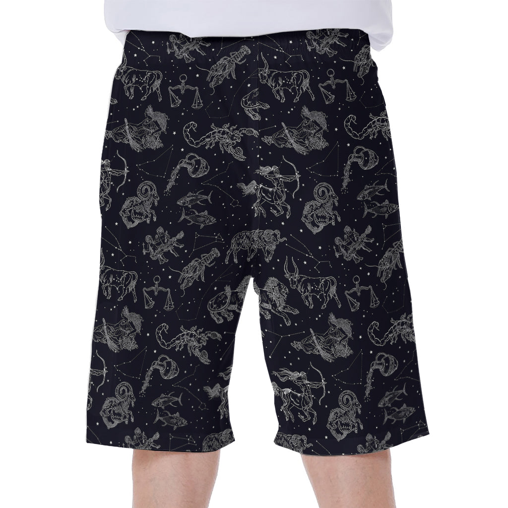 Zodiac Constellation Pattern Print Men's Beach Shorts