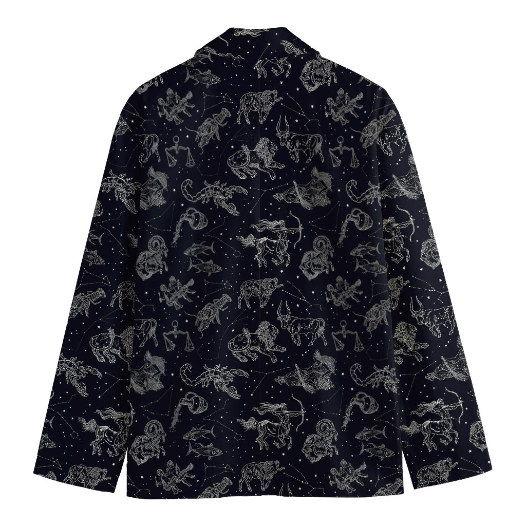 Zodiac Constellation Pattern Print Men's Cotton Blazer