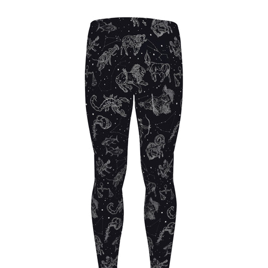 Zodiac Constellation Pattern Print Men's leggings