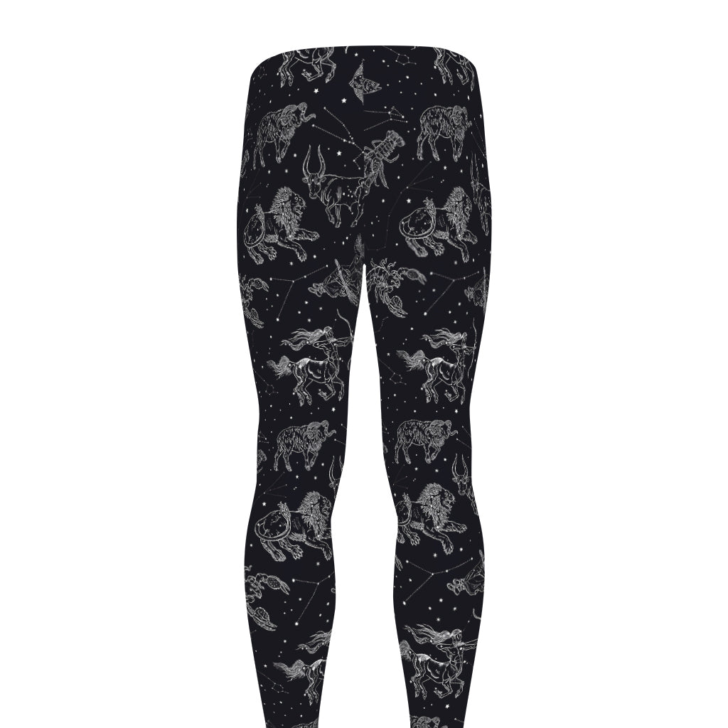 Zodiac Constellation Pattern Print Men's leggings