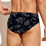 Zodiac Constellation Pattern Print Men's Swim Briefs