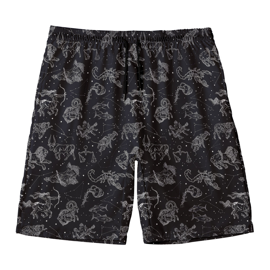 Zodiac Constellation Pattern Print Men's Swim Trunks
