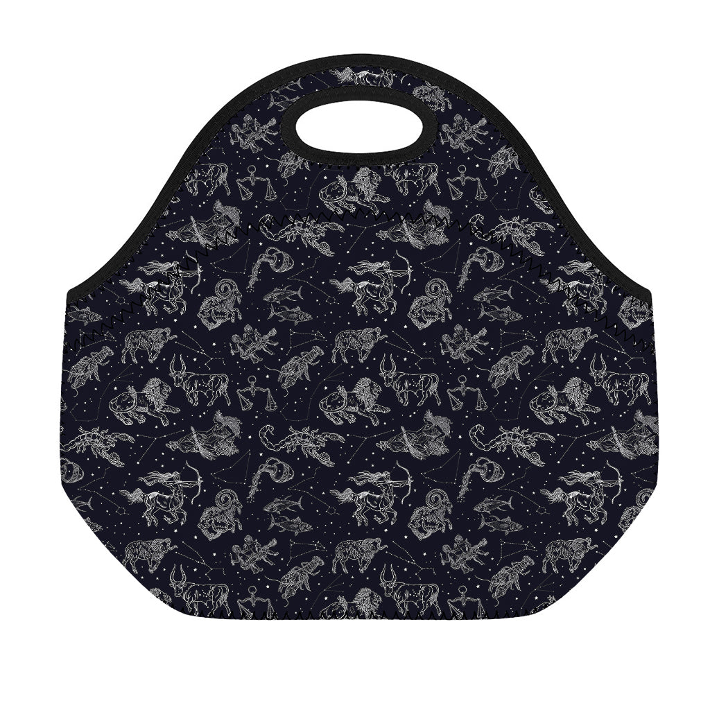 Zodiac Constellation Pattern Print Neoprene Lunch Bag