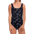 Zodiac Constellation Pattern Print One Piece Swimsuit