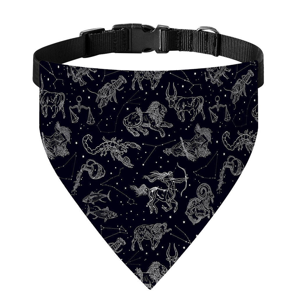Zodiac Constellation Pattern Print Over The Collar Dog Bandana