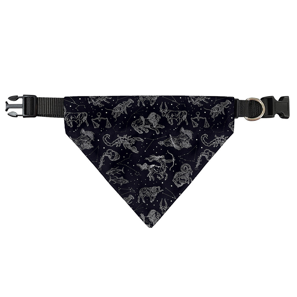 Zodiac Constellation Pattern Print Over The Collar Dog Bandana