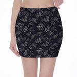 Zodiac Constellation Pattern Print Pencil Mini Skirt