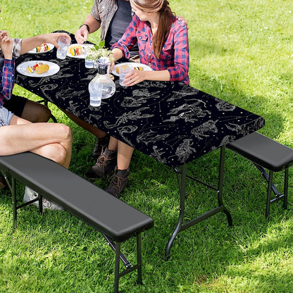 Zodiac Constellation Pattern Print Picnic Table Cover