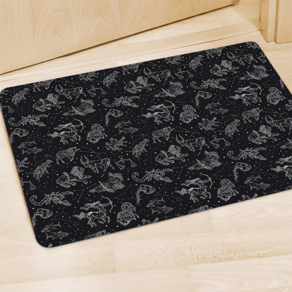 Zodiac Constellation Pattern Print Polyester Doormat
