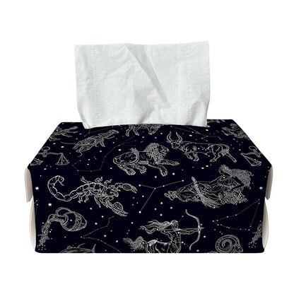 Zodiac Constellation Pattern Print Rectangle Tissue Box Cover