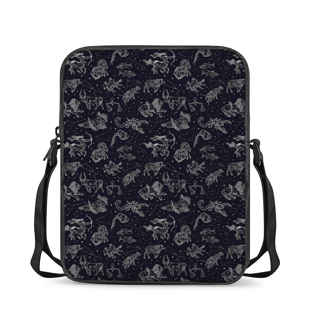 Zodiac Constellation Pattern Print Rectangular Crossbody Bag