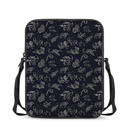 Zodiac Constellation Pattern Print Rectangular Crossbody Bag