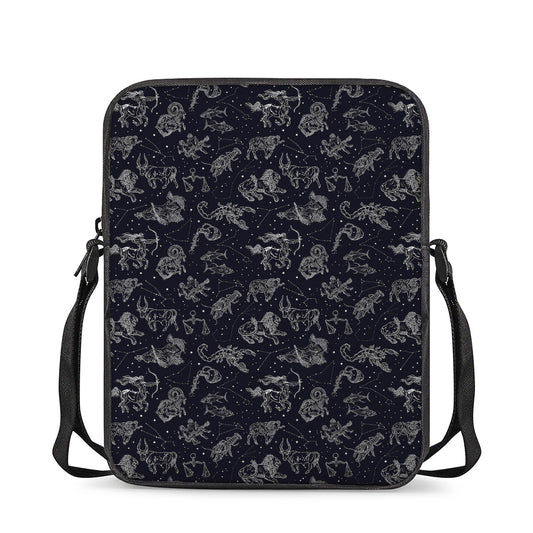 Zodiac Constellation Pattern Print Rectangular Crossbody Bag