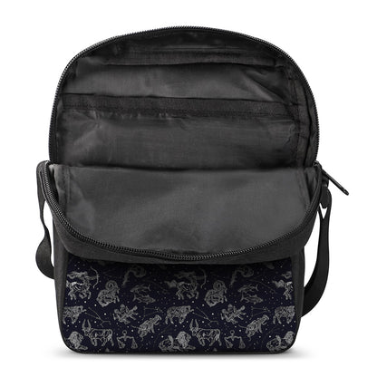 Zodiac Constellation Pattern Print Rectangular Crossbody Bag