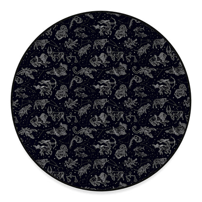 Zodiac Constellation Pattern Print Round Floor Mat