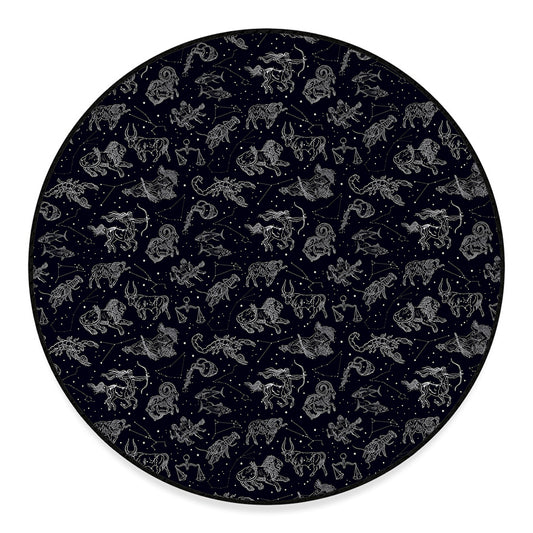 Zodiac Constellation Pattern Print Round Floor Mat