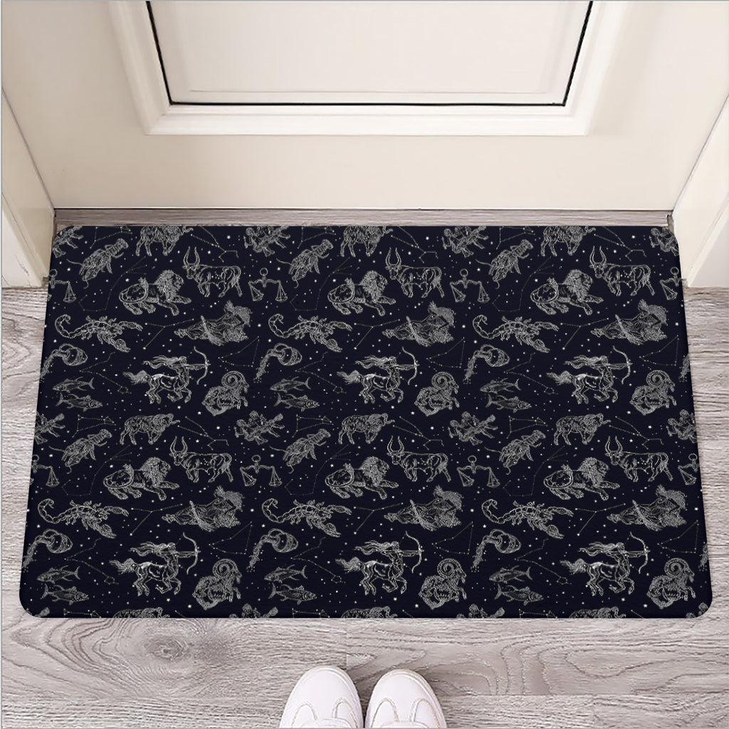 Zodiac Constellation Pattern Print Rubber Doormat