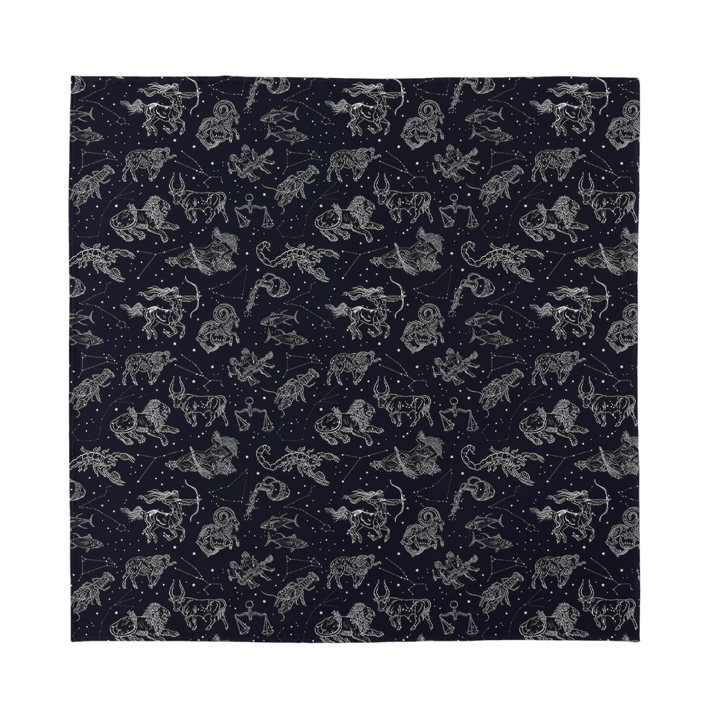 Zodiac Constellation Pattern Print Silk Bandana