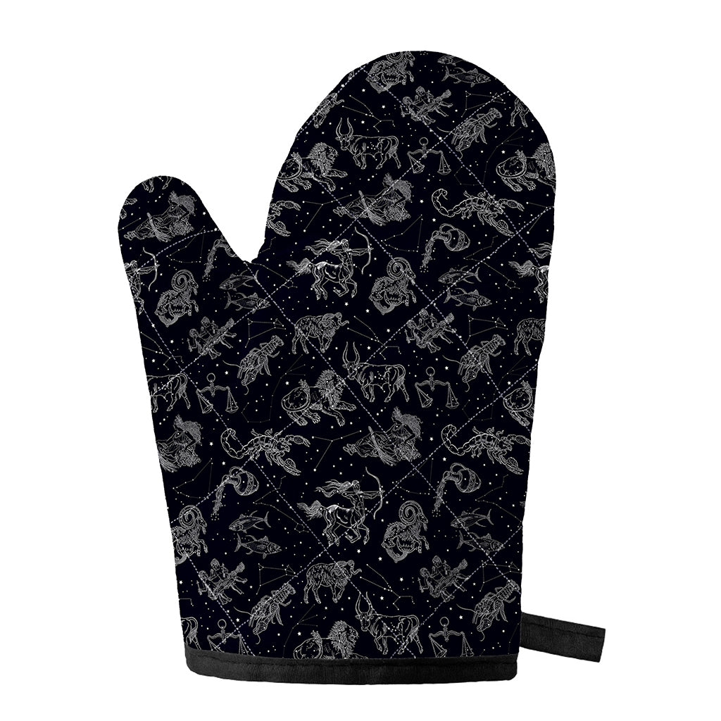 Zodiac Constellation Pattern Print Single Oven Mitt