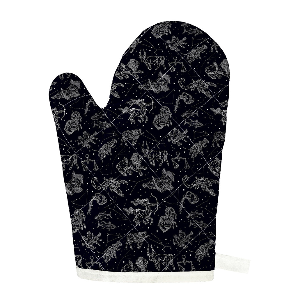 Zodiac Constellation Pattern Print Single Oven Mitt
