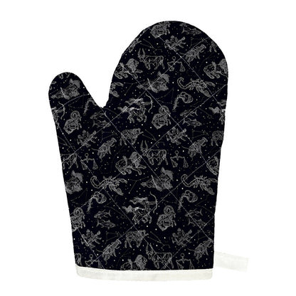 Zodiac Constellation Pattern Print Single Oven Mitt