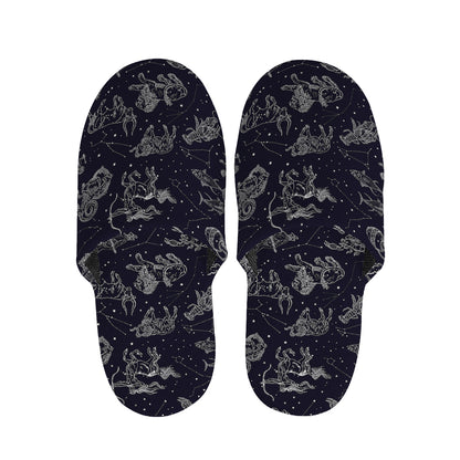 Zodiac Constellation Pattern Print Slippers