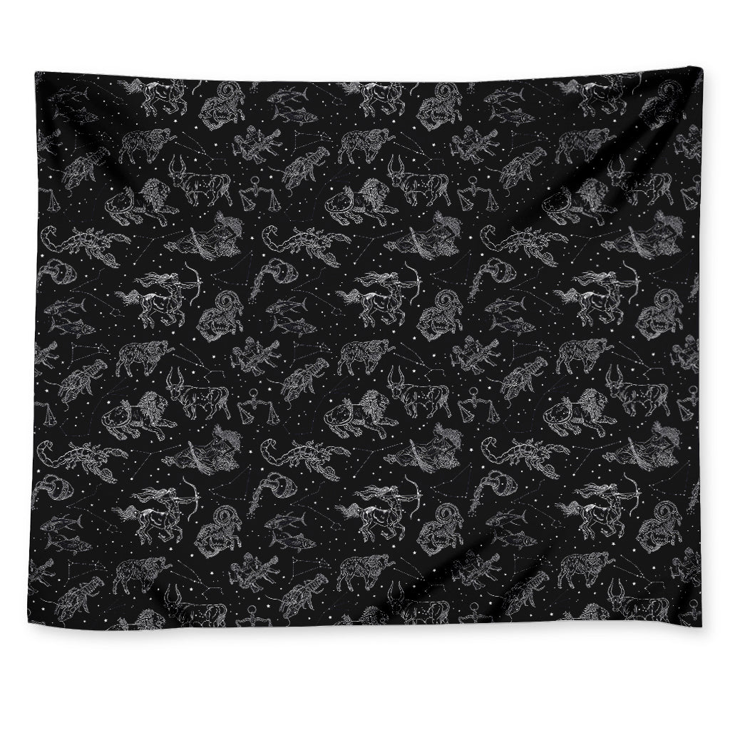 Zodiac Constellation Pattern Print Tapestry