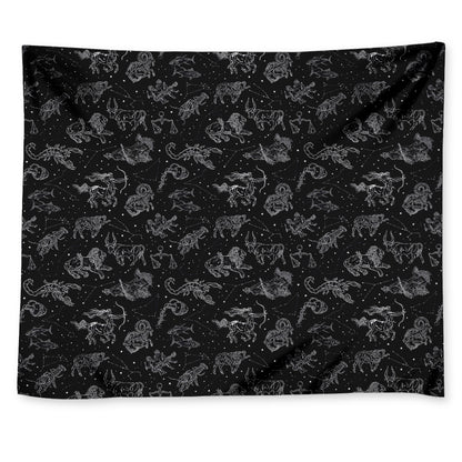 Zodiac Constellation Pattern Print Tapestry