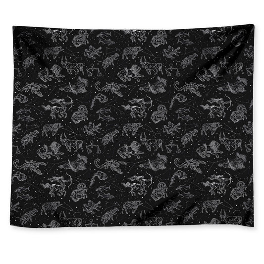 Zodiac Constellation Pattern Print Tapestry