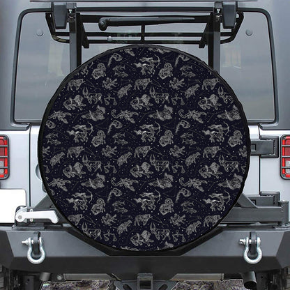 Zodiac Constellation Pattern Print Tire Cover
