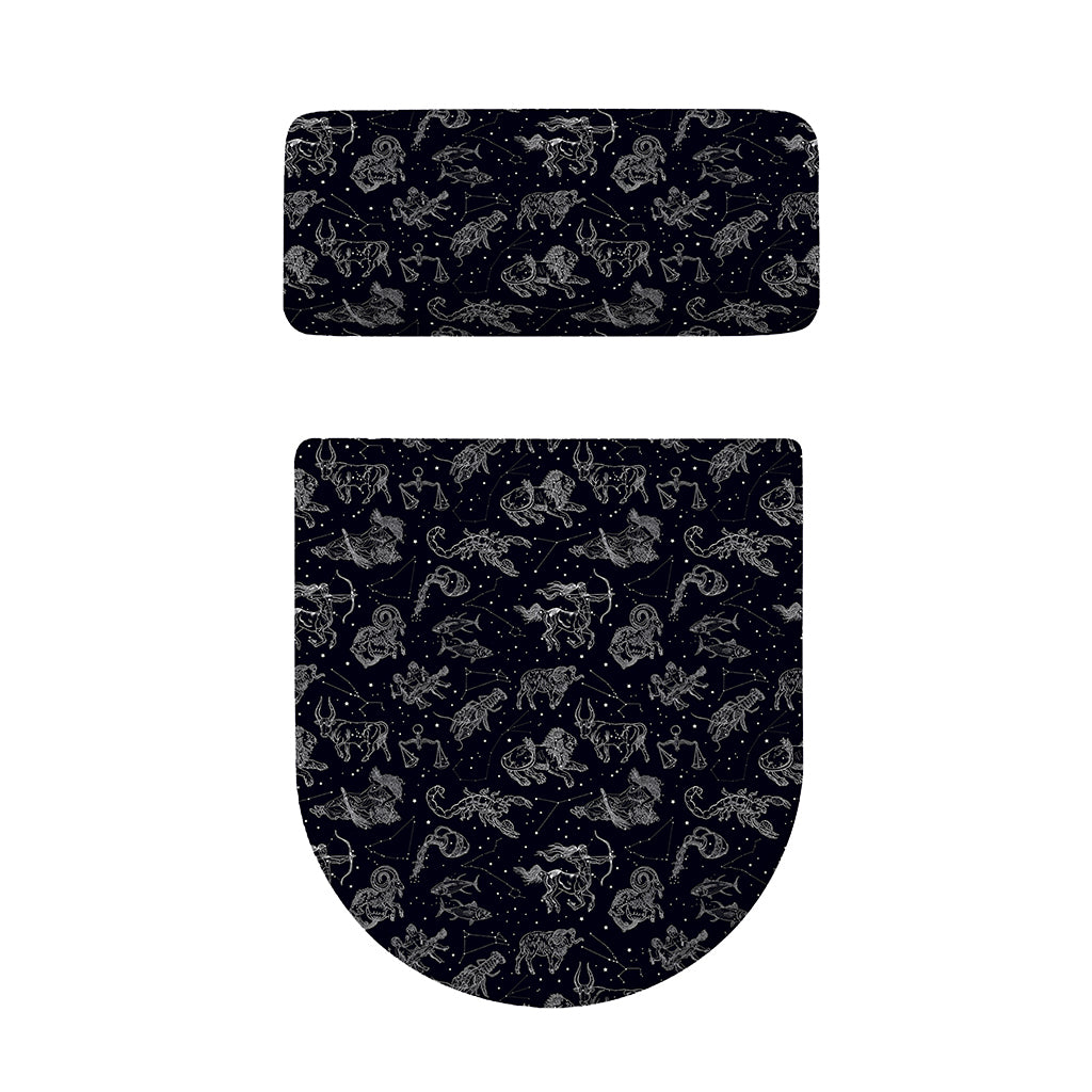 Zodiac Constellation Pattern Print Toilet Lid And Tank Cover Set