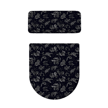 Zodiac Constellation Pattern Print Toilet Lid And Tank Cover Set