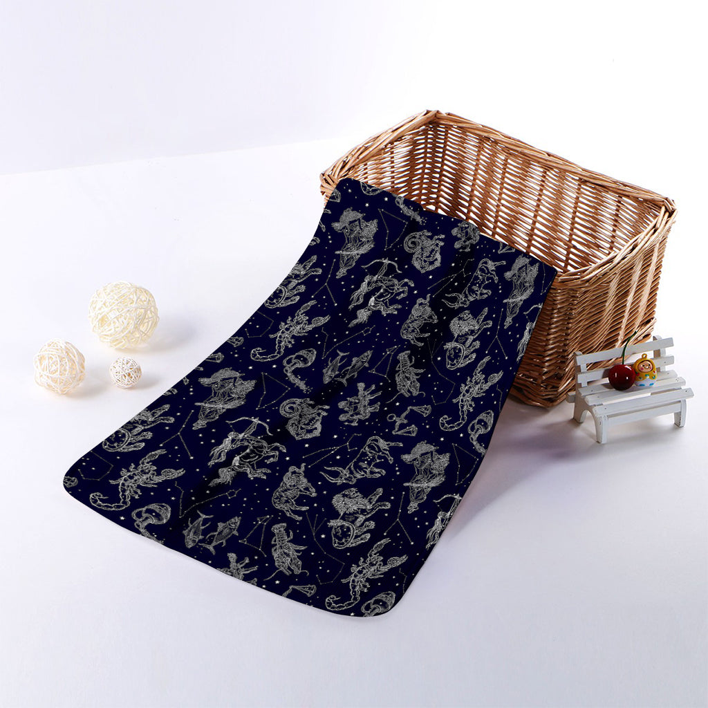 Zodiac Constellation Pattern Print Towel