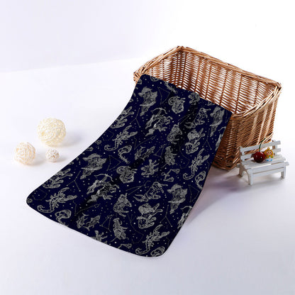 Zodiac Constellation Pattern Print Towel