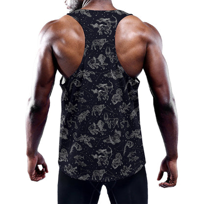 Zodiac Constellation Pattern Print Training Tank Top