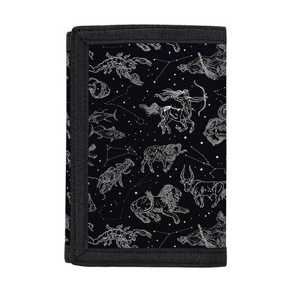 Zodiac Constellation Pattern Print Trifold Wallet