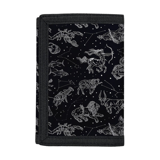 Zodiac Constellation Pattern Print Trifold Wallet
