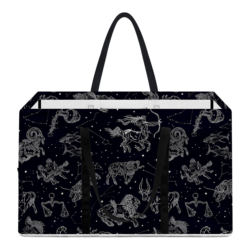 Zodiac Constellation Pattern Print Utility Tote Bag