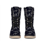 Zodiac Constellation Pattern Print Winter Boots