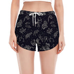 Zodiac Constellation Pattern Print Women's Split Running Shorts